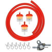 Direct Replacement Fuel Cock Filter with Fuel Lines for Most ATVs Motorcycles Red