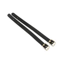 Leather Luggage Tages Loop with Metal Buckle Faux Leather Name Tages Straps for Suitcases Briefcases,Backpacks juoda