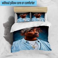 1PC Rap Legend In Blue 3pcs Bedding,Including 1pc Duvet Cover And 2pcs Pillowcases Perfect for Christmas,Ideal for Bedroom, Dormitory 135cm*200cm