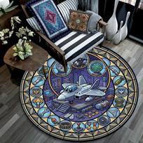 Air Force Symbols Round Area Rug Under Office Chairs Bedroom Living Room Home Decor 80cm x 80cm