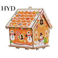 Gingerbread House Craft Kit DIY Rhinestone Painting Christmas 3D Art Puzzle Hanging Ornament for Beginners And Adults Holiday Decor A