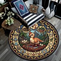 Jungle Adventure Friend Round Area Rug Under Office Chairs Bedroom Living Room Home Decor 80cm x 80cm