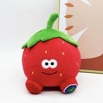 Wimbledon Strawberry Plush Pillow Toy - Soft Faux Fruit Stuffed Animal, Cute Home Decor, Gift for Kids