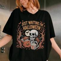 Just Waiting For Halloween T Shirt Men Women UNisex 1 S