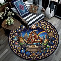 Mythology Symbols Round Area Rug Under Office Chairs Bedroom Living Room Home Decor 80cm x 80cm