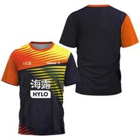 Felix Lebrun 3D Printed Quick-Dry Breathable Men's Sports T-Shirt, Short-Sleeve Outdoor Table Tennis Training Top XXS mėlyna