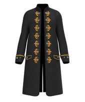 Men's Steampunk Costume for Halloween Retro Officer Uniform Vintage Party Outfit XXL juoda