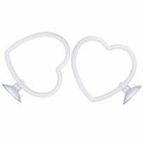 2Pcs/set Plastic Betta Exercise Ring Suction Cup Bettas Fish Enrichment Toys Ring  for Betta Fish 2Pcs-heart