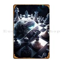 Chess Universe Metal Plaque Poster Rusty Garage Living Room Designs Club Bar Tin Sign Poster 20x30cm（7.8x11.8inch）