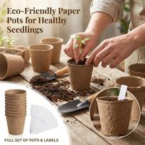50 Pack Pulp Seedling Pots with Plant Tags for Seed Starting S geltona