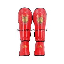 Boxing Leg Guard Muay Thai Ankle Protector MMA Kickboxing Shin Guards Thickened Sparring Fighting Gear Ankle Protective Leggings S raudona