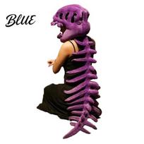 Halloween Party Decorations Dinosaur Skeleton Costume 3D Spinosaurus Skull Masque Headpiece And Spine Centerpiece Plush Hood Costume for Halloween, 80cm violetinė