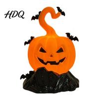 Halloween Party Supplies LED Candle Light Figurine Bat Tombstone Glowing Tabletop Ornament Warm Decoration Pumpkin Decor Prop for Escape Room M