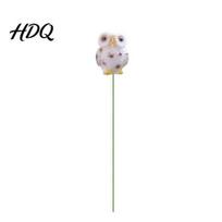 Moss Micro-landscape Accessories Owl Garden Ornaments Metal Rod Resin Sculpture for Succulents Potted Plants Micro Fade-resistant Ornaments D