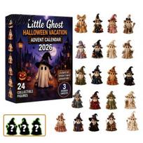 Festive Countdown Calendar Halloween Advent Calendar 24 Days Ghost with Collectible Figures Holiday Gifts for Kids Boys Girls Toddlers Decor A brown