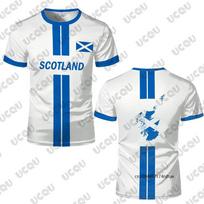 Summer New Scotland Flag Print Football Jersey For Men Women T-Shirt Outdoor Breathable Sports Training Tees Casual Kids Tops S