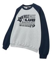 Moz Moz Kraft Color Block Raglan Graphic Oversized Sweatshirt White Melange White Melange/3 (2Xl-3Xl)