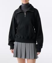 Musinsa Standard Woman Women'S Relaxed String Half Zip Sweatshirt [Black] Black/Xs