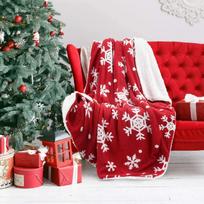 Bedsure Kalėdinė Sherpa Fleece pledas Sniego senis Raudonas ir baltas Pūkuotas šiltas Sofos ir dovanos 50x60 colių Size: 75*100cm, Weight: 230 GSM gray