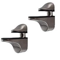 Best Sell Two Pieces Solid Metal Adjustable Wood Glass Shelf Bracket Wall Mount Brushed Nickel Bathroom Shower Holder