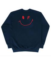 Graver [Unisex] Smile Back Print Sweatshirt_Navy Navy_Red Smile/L