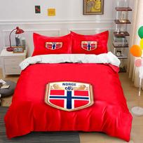 Norwegian flag with lions. Bedding sets Duvet cover sets Duvet covers Pillowcases(1*Duvet Cover 2*Pillowcases without duvet insert) 135x200cm