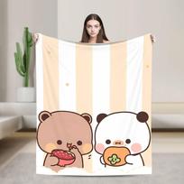 Bear And Panda Bubu Dudu Blanket Super Soft Novelty Plush Bedding Throws For Couch Chair Sofa Bed Flannel Bedspread Bed Cover Size: 75*100cm, Weight: 230 GSM
