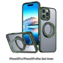 CAXITON Magnetic Clear MagSafe Case for iPhone 12 Pro/Pro Max tamsiai žalia spalva