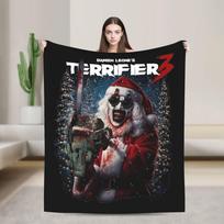 Terrifier 3 Merry Christmas Blanket Fleece Print Clown Movie Horror Multifunction Soft Throw Blanket for Sofa Office Bedspread Size: 75*100cm, Weight: 230 GSM