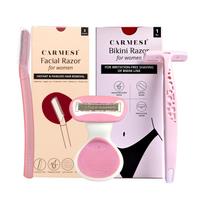 Carmesi Complete Hair Removal Pack | Facial Razor, Body Razor, Bikini Razor | Instant & Painless Hair Removal | Face, Legs, Arms, Underarms, Bikini gray