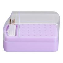 30 Holes Nail Drill Bit Holder Cleaning Brush Nail Drill Bit Storage Box  Home Use
