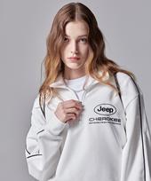 Jeep Cherokee Racing Piping Setup Mock Neck Sweatshirt (Jo5Tsu835Wh) L/Free