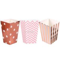 12 Pcs Popcorn Box Pink Theme Party Decoration for Kids Happy Birthday Baby Shower Fresh Popcorn 11.5x7x5cm