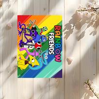R-Rainbow Friends Toy Movie Sticky Poster Premium PP Wall Decal - Peel & Stick, HD Print, Waterproof Home Decor (as the picture,15X20cmNoframe) yellow