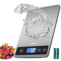 Stainless Steel Digital Kitchen Scale Smart Electronic Food Baking Weighing Scales with Battery Power for Bathroom Use (Silver,15kg) sidabras