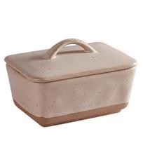 with Lid Vintage Ceramic Butter Box Anti-odor Butter Plate Simple Cheese Storage Box  Breakfast 350 ML chaki