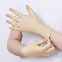1 Pair Semi-finger Women Sun Protection Gloves Spandex Half Finger Gloves  Summer beige-Half finger