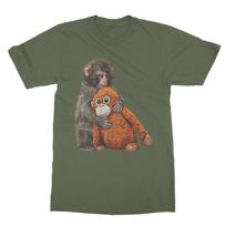 Punch Monkey Hugging Plush Friend Viral Meme Unisex T-Shirt L