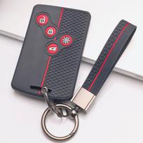 Silicone Key Cover for Renault Zoe Captur Clio 5 Arkana Megane 4 Scenic Espace Kadjar with Keychain Honeycomb Texture Shockproof Remote Key Protector juoda