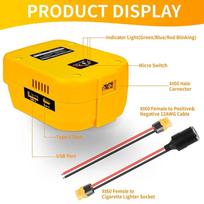 18V to 12V Step Down Converter for Dewalt 18/20V Battery Adapter USB Type C XT60 oranžinė