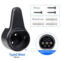 IPENGEN Type2 EV Charger Cable Holder Carbon Fibre Electric Vehicle Wall Mount Charging Cable Organizer Wall Mount Holster Type2 Black