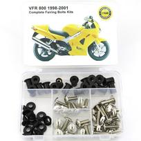 Fit For Honda VFR800 1998-2001 Motorcycle Complete Full Fairing Bolts Kit Bodywork Screws Nut Side Covering Screws Bolts Steel sidabras