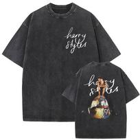 2026 New Album Harry Styles Vintage Washed Graphic T Shirts Men's Hip Hop Gothic Fashion Short Sleeve T-shirt Unisex Streetwear S įvairiaspalvis
