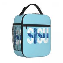 Bestselling Sisu Finnish Flag Distressed Rainbow Print Bento Bag Staff Lunch Insulated Lunch Pouch One Size