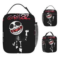Gorillazs Lunch Bag meme Retro Lunch Box Office Portable Insulated Thermal Tote Handbags For Men Oxford Design Cooler Bag One Size