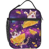 Galaxy Cat Taco Lunch Box - Insulated Lunch Bags For Boys/Girls/Women/Men Detachable Handle Lunchbox Meal Tote Bag One Size