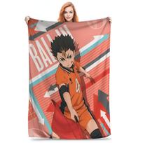 Haikyuu Volleyball Manga Knitted Blankets Anime Flannel Throw Blanket Summer Air Conditioning Portable Soft Warm Bedsprea, Size: 75*100cm, Weight: 230 GSM