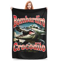 Tralalero Tralala Shark Meme Blankets Italian Brainrot Flannel Throw Blankets Air Conditioning Personalised Soft Warm Bedsprea Size: 75*100cm, Weight: 230 GSM