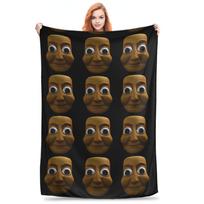 Tung Tung Tung Sahur Blankets Fleece Decoration Italian Brainrot Meme Multi-function Super Soft Throw Blanket Plush Thin Quilt Size: 75*100cm, Weight: 230 GSM