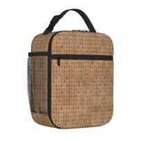 Bestselling Scrabble Wood Letter Game Pieces Pattern Portable Design Insulated Food Bag Classroom Meal Carry Lunch Bag One Size